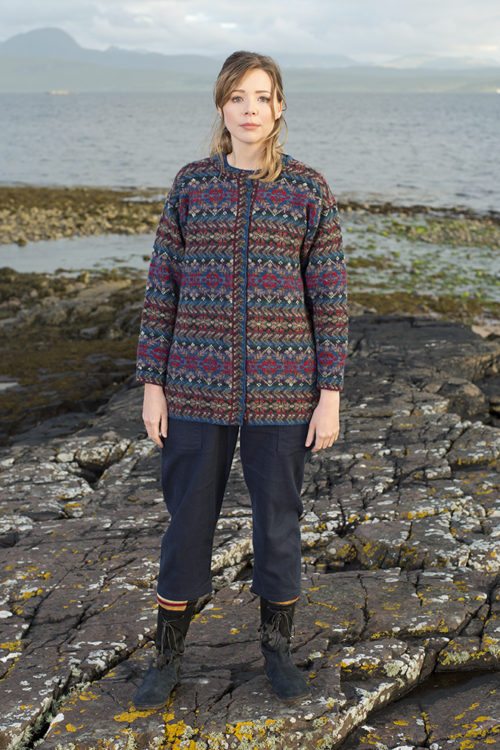 Marina cardigan design patterncard kit by Alice Starmore in Hebridean 2 Ply pure British wool hand knitting yarn