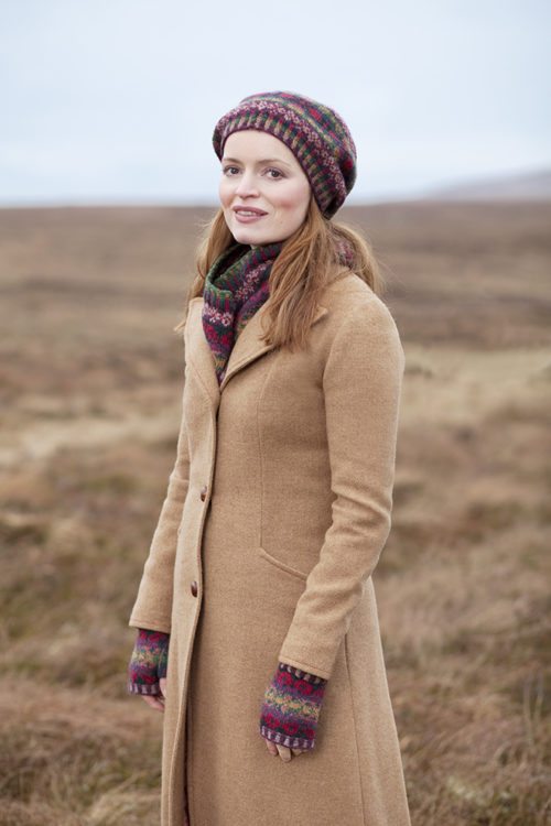 Maud Hat Set patterncard kit by Alice Starmore in Hebridean 2 Ply pure British wool hand knitting yarn