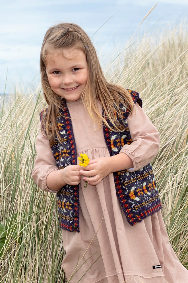 Moon & Stars patterncard knitwear design by Jade Starmore in pure wool Hebridean 2 Ply hand knitting yarn