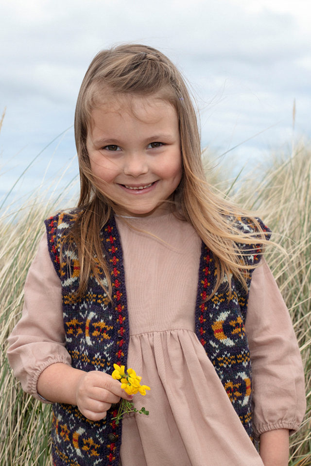 Moon & Stars patterncard knitwear design by Jade Starmore in pure wool Hebridean 2 Ply hand knitting yarn