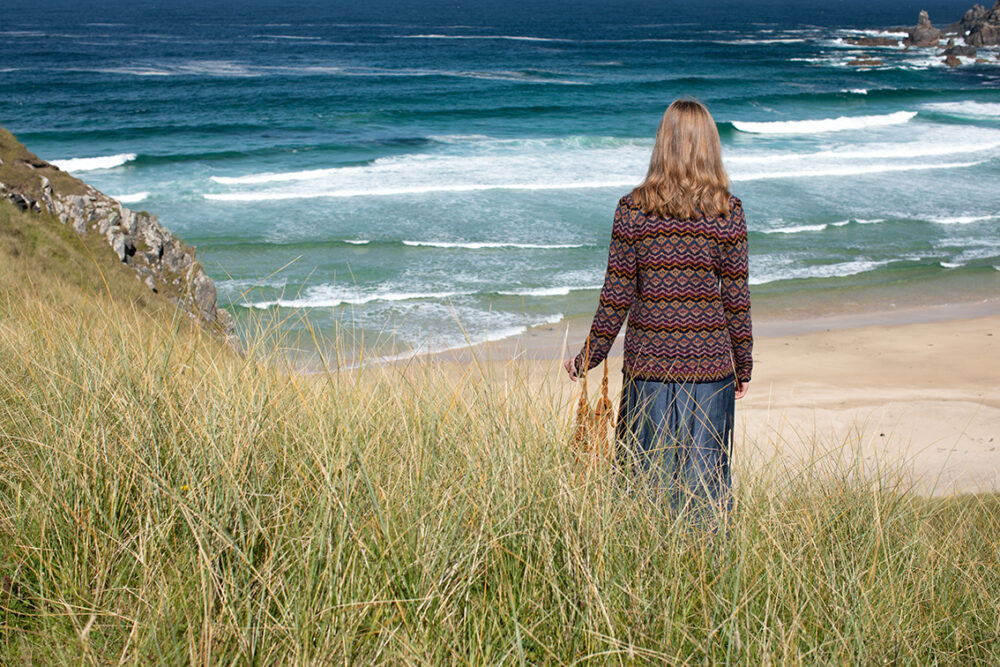 Painted Lady patterncard kit design by Jade Starmore in Hebridean 2 Ply yarn