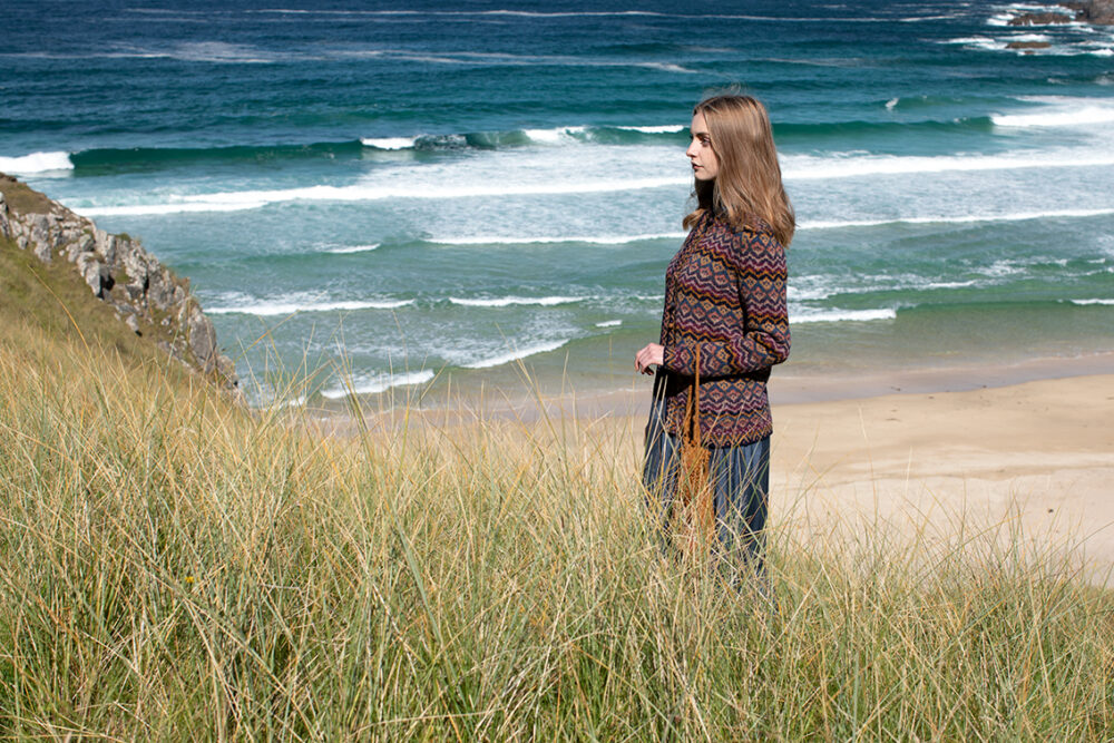 Painted Lady patterncard kit design by Jade Starmore in Hebridean 2 Ply yarn