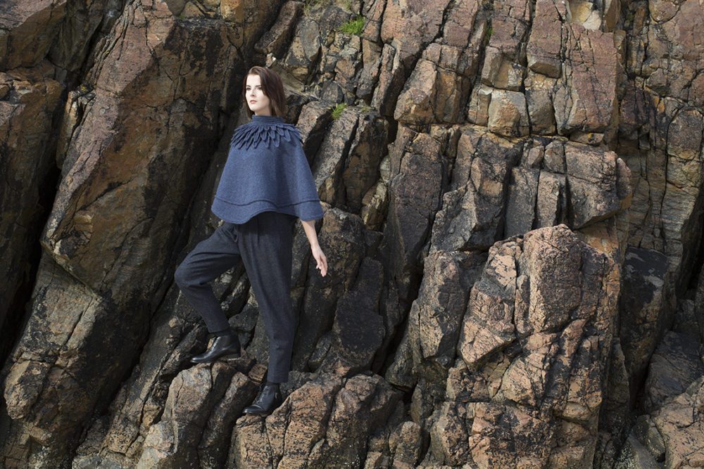 The Raven poncho hand knitwear design by Alice Starmore from the book Glamourie