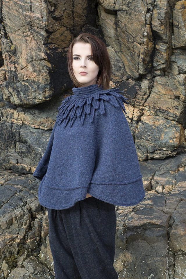 The Raven poncho hand knitwear design by Alice Starmore from the book Glamourie