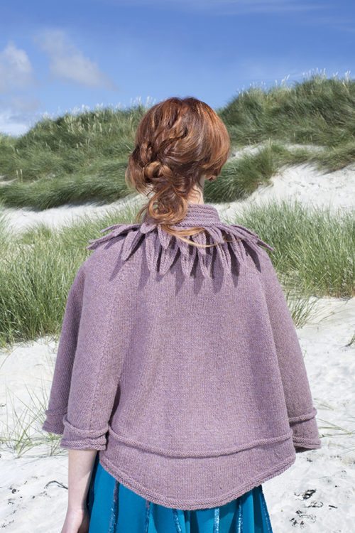 The Raven poncho hand knitwear design by Alice Starmore from the book Glamourie