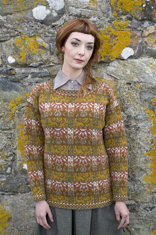 Rheingold sweater patterncard kit by Jade Starmore in Hebridean 2 Ply pure British wool hand knitting yarn