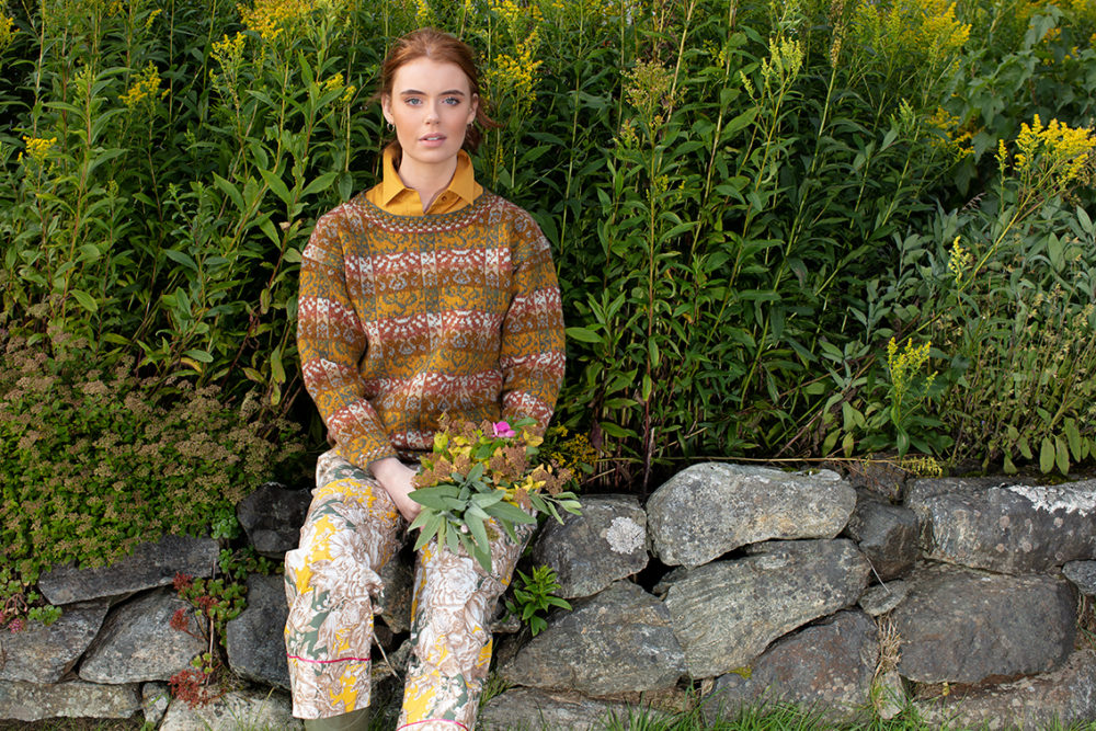 Rheingold patterncard knitwear design by Jade Starmore in pure wool Hebridean 2 Ply hand knitting yarn