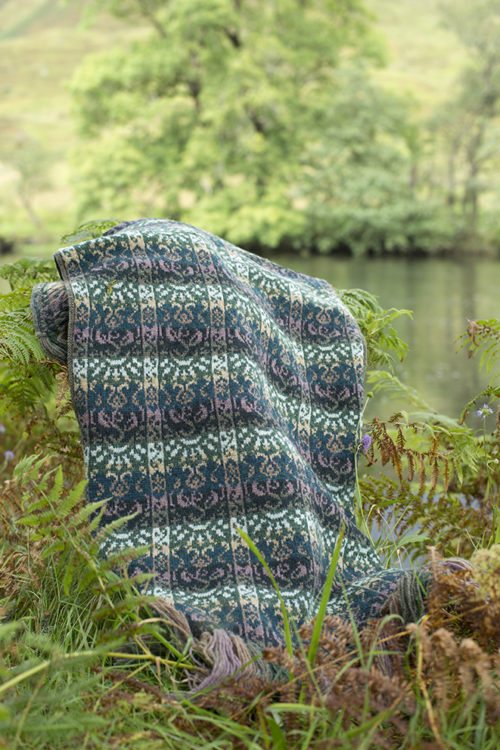 Rheingold Wrap patterncard kit by Jade Starmore in Hebridean 2 Ply pure British wool hand knitting yarn