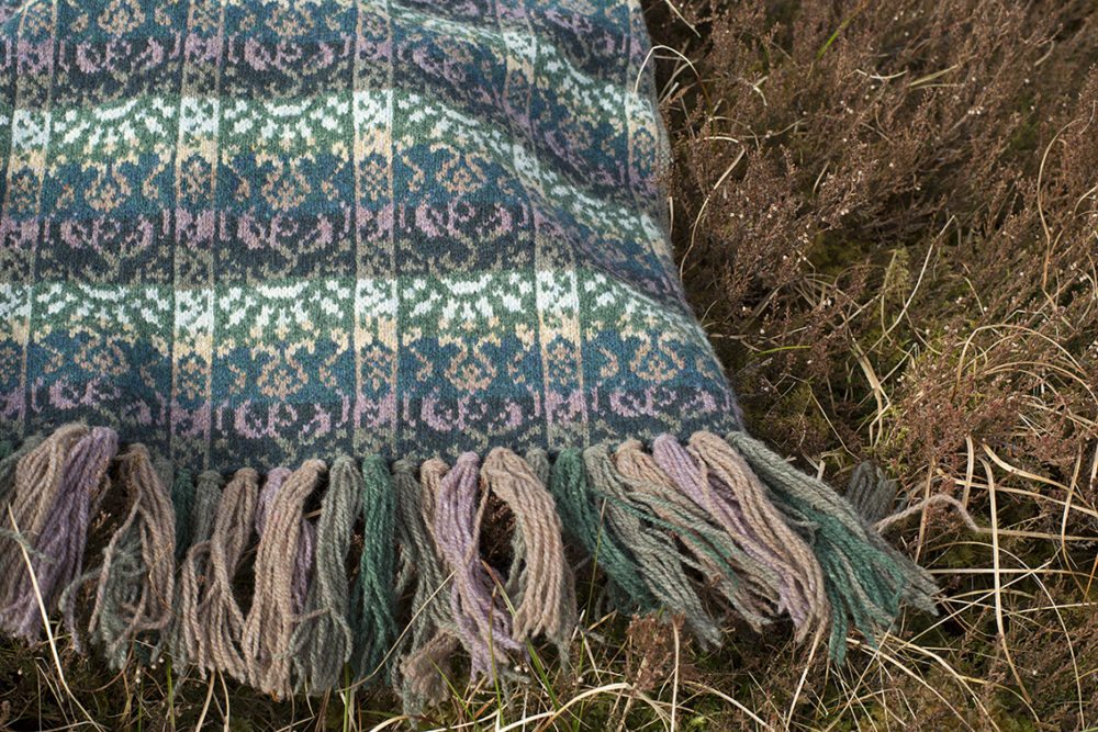 Rheingold Wrap patterncard kit by Jade Starmore in Hebridean 2 Ply pure British wool hand knitting yarn