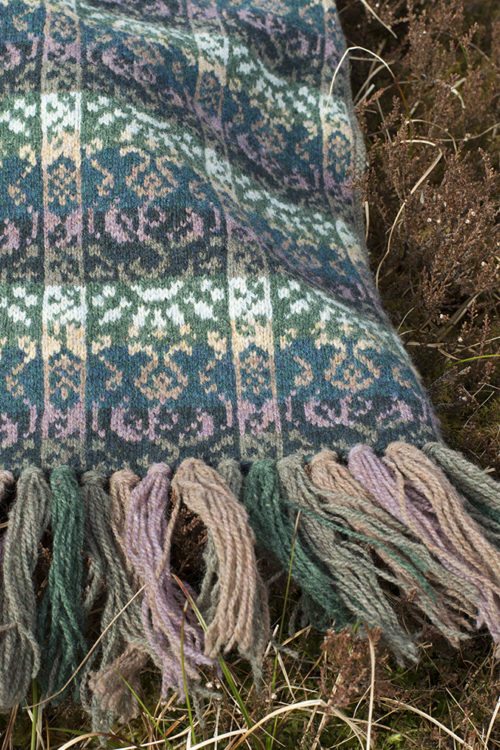Rheingold Wrap patterncard kit by Jade Starmore in Hebridean 2 Ply pure British wool hand knitting yarn
