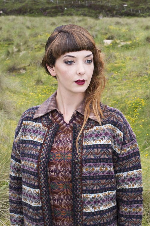 Rona patterncard kit by Alice Starmore in Hebridean 2 Ply pure British wool hand knitting yarn