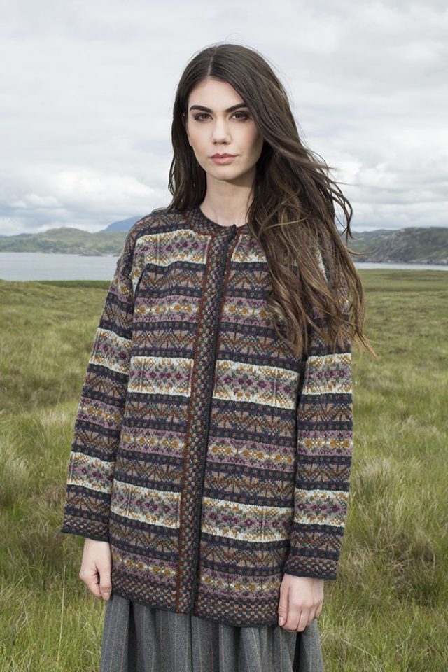 Rona patterncard kit by Alice Starmore in Hebridean 2 Ply pure British wool hand knitting yarn