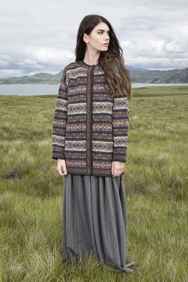 Rona patterncard kit by Alice Starmore in Hebridean 2 Ply pure British wool hand knitting yarn