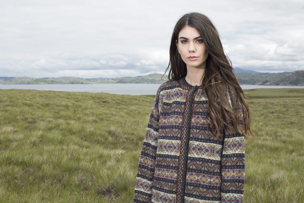Rona patterncard kit by Alice Starmore in Hebridean 2 Ply pure British wool hand knitting yarn