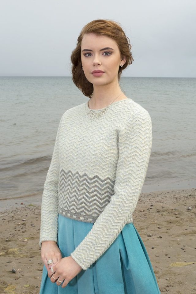Sheshader sweater patterncard kit by Jade Starmore in Hebridean 2 Ply pure British wool hand knitting yarn