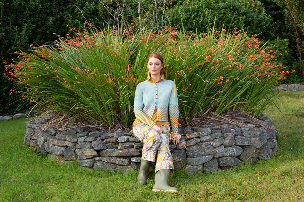 Traigh patterncard knitwear design by Jade Starmore in pure wool Hebridean 2 Ply hand knitting yarn