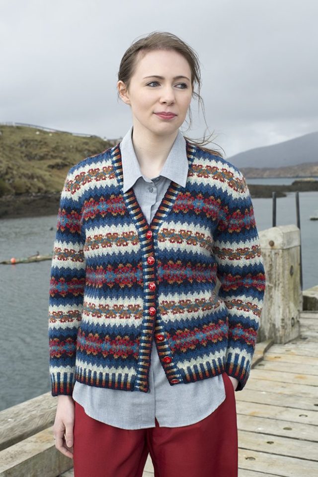 Wave patterncard kit by Alice Starmore in Hebridean 2 Ply pure British wool hand knitting yarn