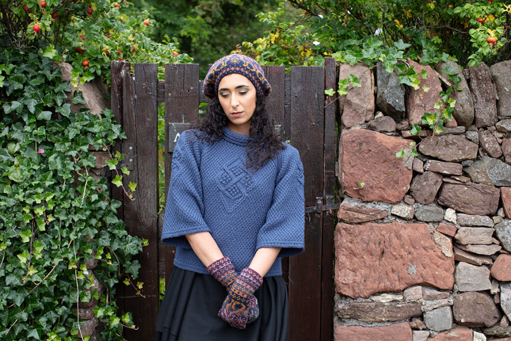 Witch Hare patterncard kit design by Alice & Jade Starmore in Hebridean 2 Ply yarn and Cairgorm Broach patterncard design by Alice Starmore in Bainin yarn