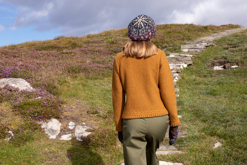 Witch Hare & Eightsome Reel patterncard kit designs by Alice & Jade Starmore in Hebridean 2 Ply yarn