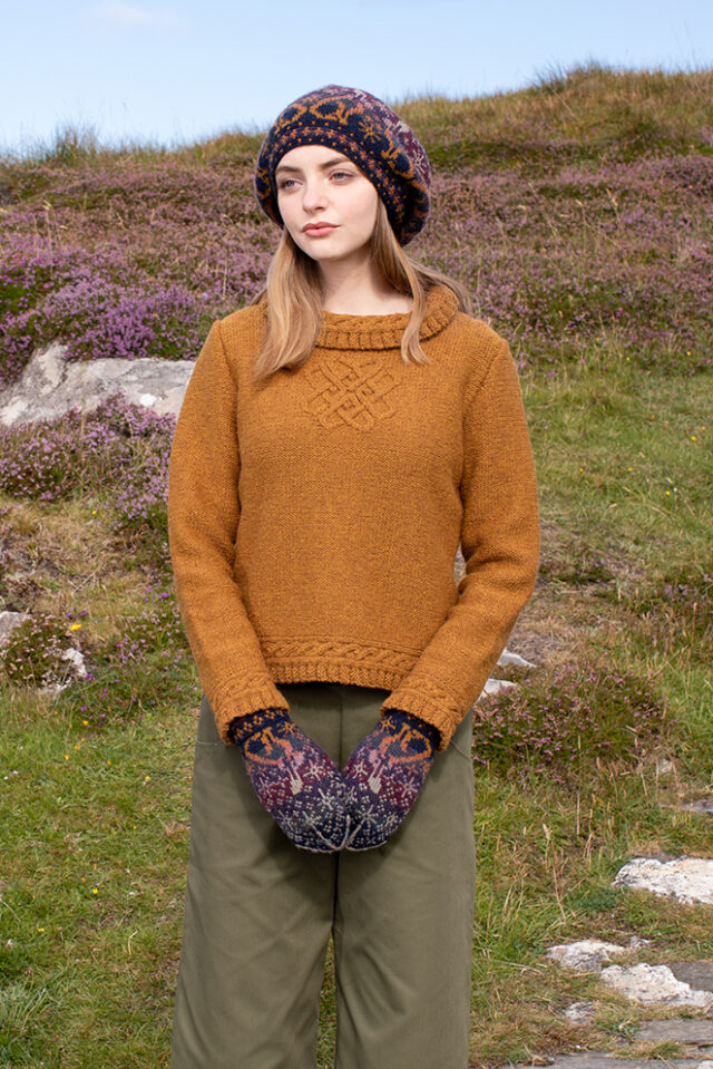 Witch Hare & Eightsome Reel patterncard kit designs by Alice & Jade Starmore in Hebridean 2 Ply yarn