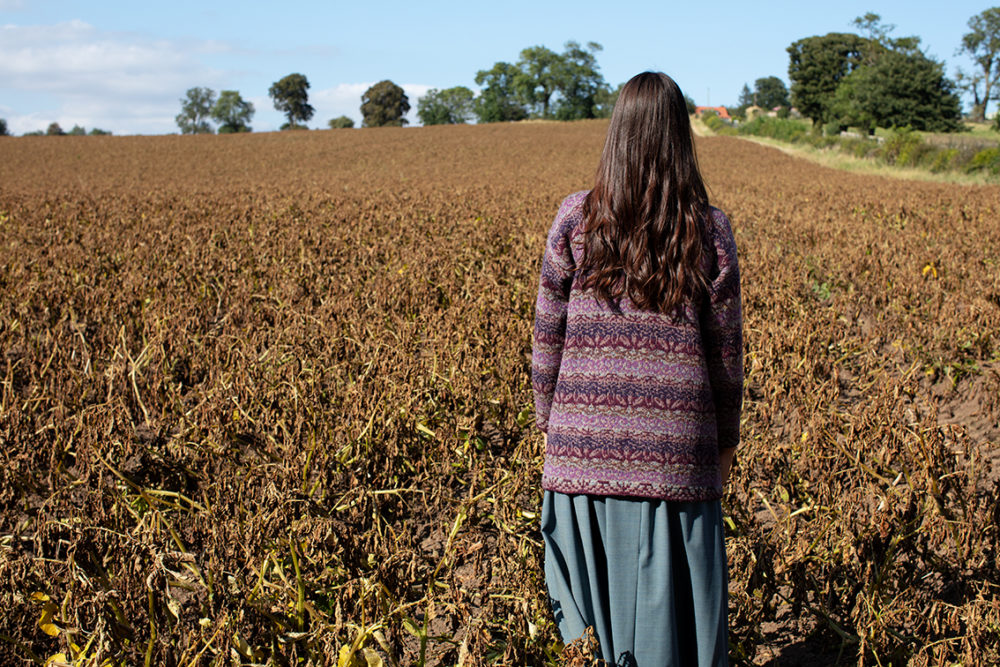 Zauberflote patterncard knitwear design by Jade Starmore in pure wool Hebridean 2 Ply hand knitting yarn
