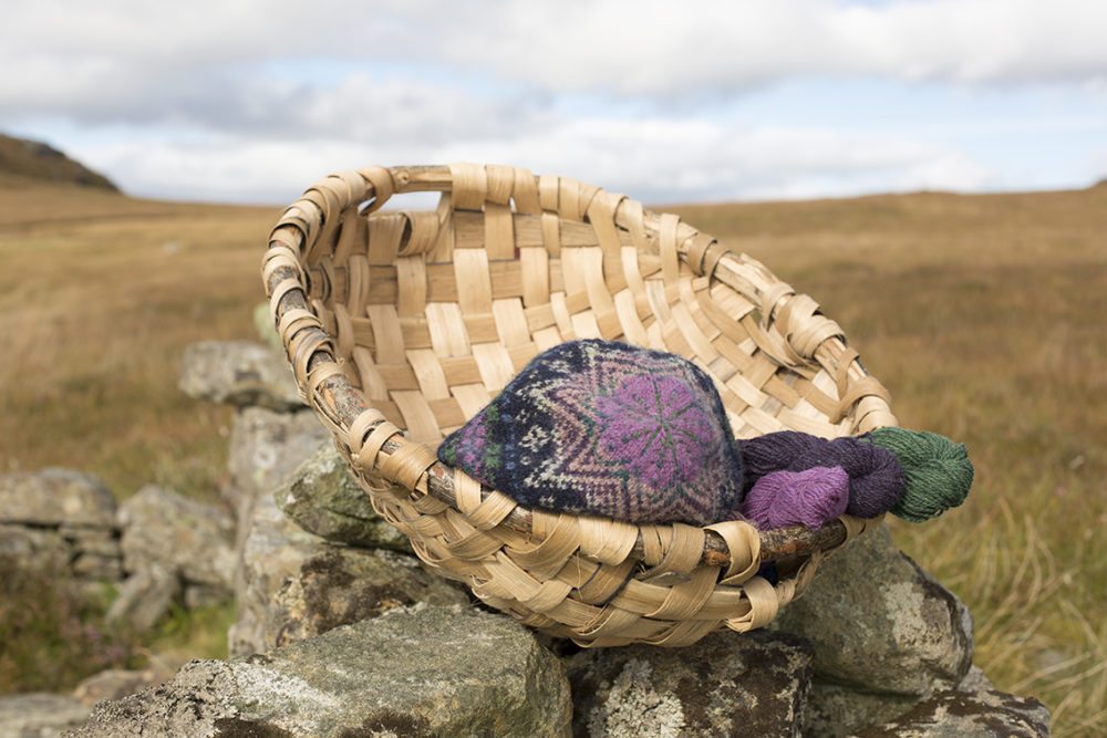 Hat Trick design by Alice Starmore in the Lewis landscape