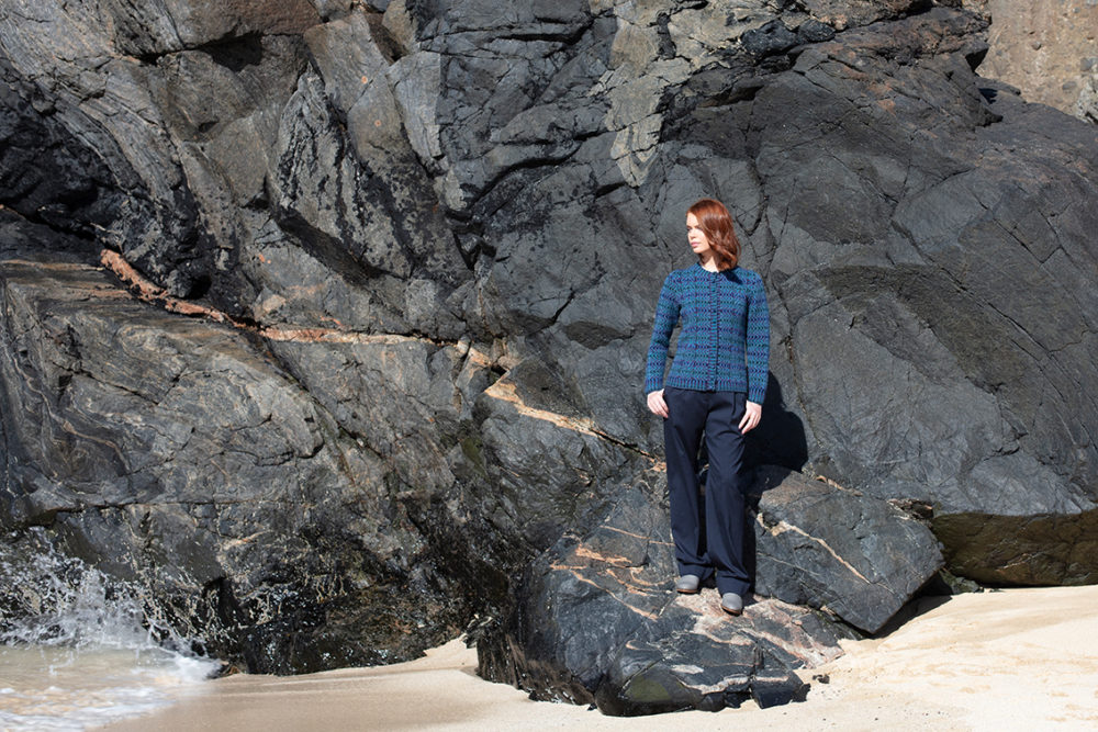 Selkie cardigan hand knitwear design from the book Glamourie by Alice Starmore