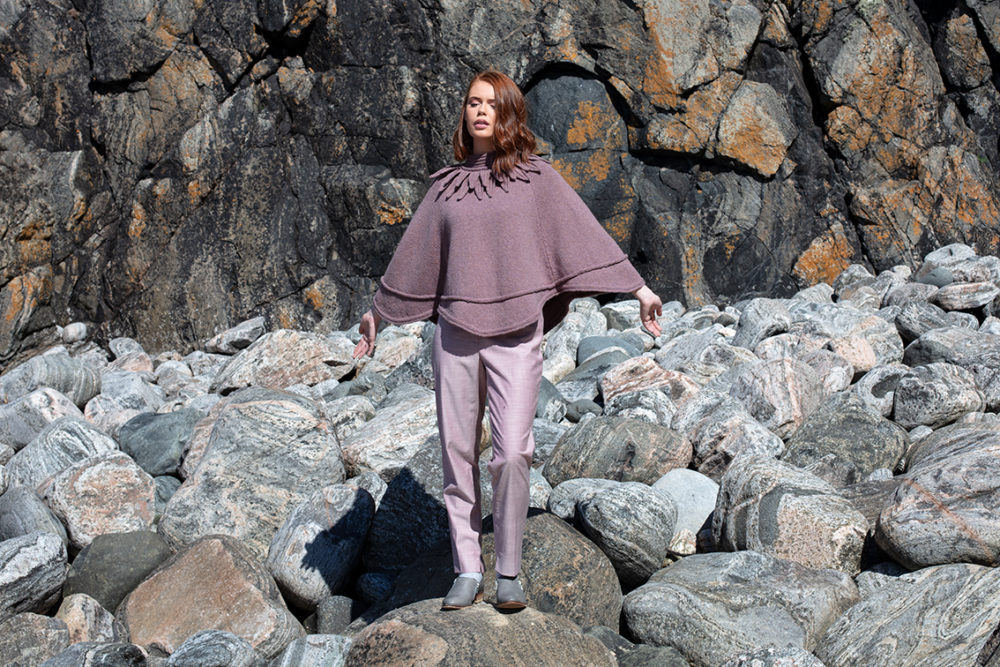 Raven poncho hand knitwear design from the book Glamourie by Alice Starmore