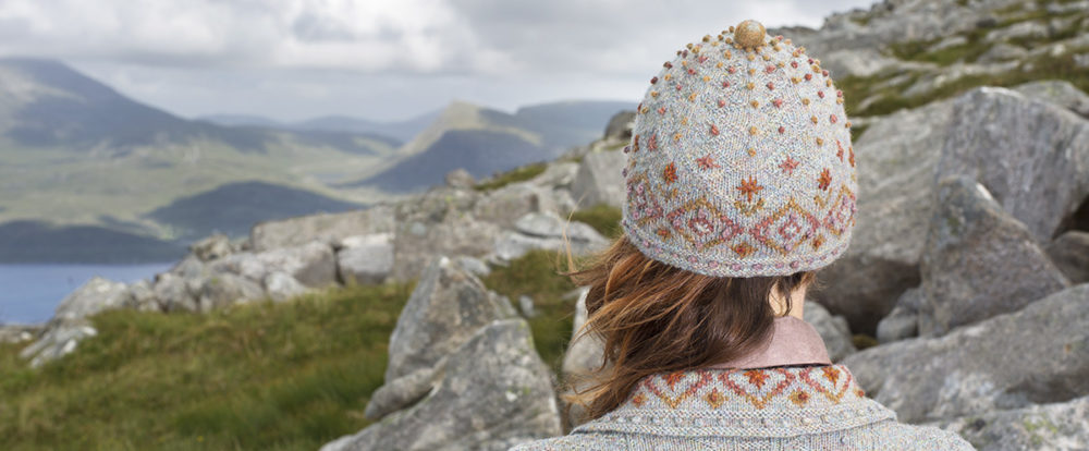 Mountain Hare Hat design from the book Glamourie by Alice Starmore