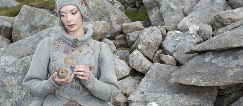 Mountain Hare costume from the book Glamourie by Alice Starmore