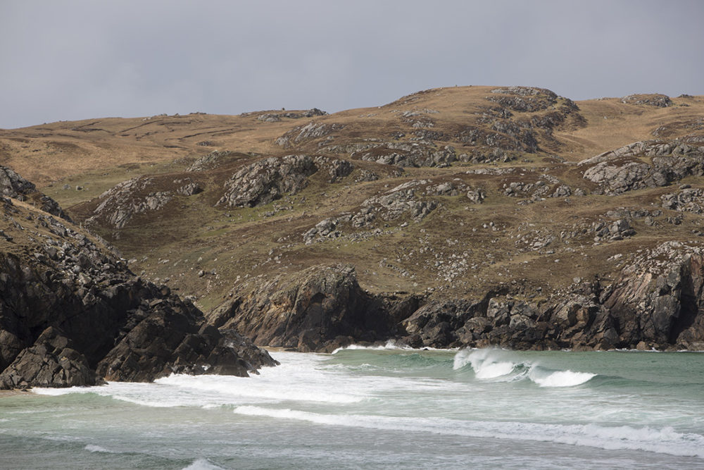 Moorland with the Atlantic washing in at foot