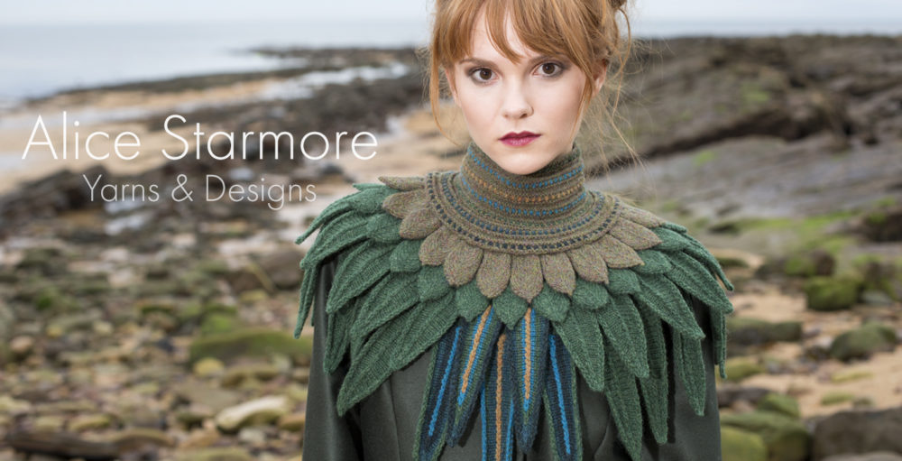 Lapwing Hybrid Collar hand knitting design from Glamourie by Alice Starmore