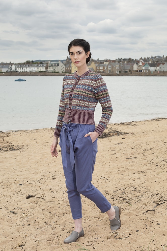 Peigi patterncard knitwear design by Alice Starmore in pure wool Hebridean 2 Ply hand knitting yarn