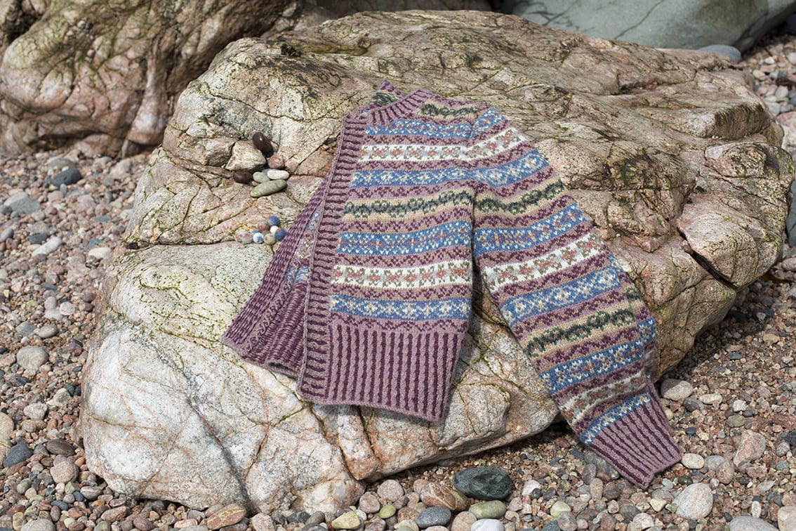 Peigi patterncard knitwear design by Alice Starmore in pure wool Hebridean 2 Ply hand knitting yarn