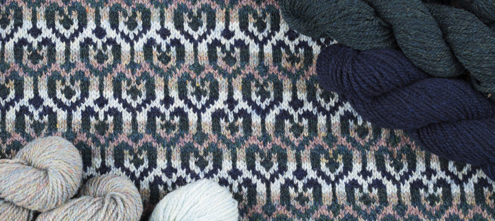 Loch Lomond patterncard knitwear design by Jade Starmore in pure wool Hebridean 2 Ply hand knitting yarn