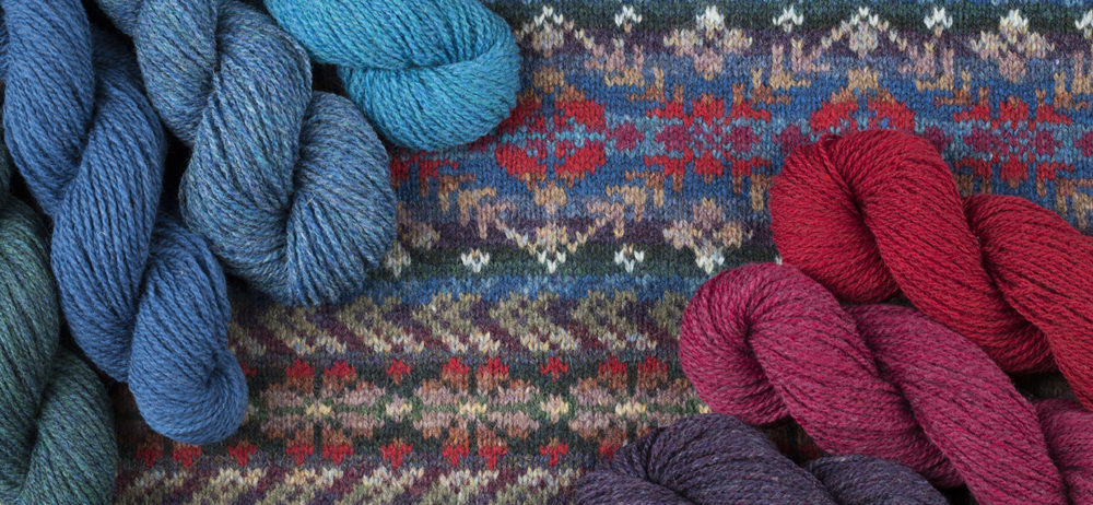 Marina patterncard knitwear design by Alice Starmore in pure wool Hebridean 2 Ply hand knitting yarn
