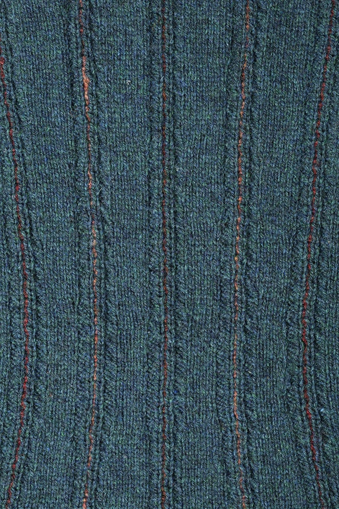 Detail of the Anne Boleyn knitwear design from Tudor Roses by Alice Starmore in pure wool Hebridean 2 Ply hand knitting yarn