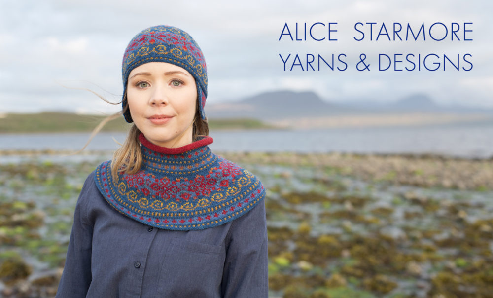 Capillifolium patterncard knitwear design by Alice Starmore in pure wool Hebridean 2 Ply hand knitting yarn