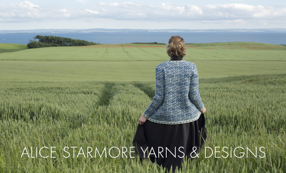 Delta patterncard knitwear design by Jade Starmore in pure wool Hebridean 2 Ply hand knitting yarn