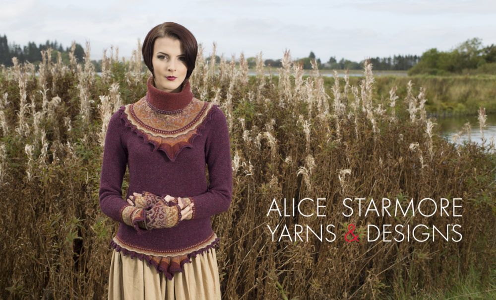 Herald patterncard knitwear design by Alice Starmore in pure wool Hebridean 2 Ply hand knitting yarn