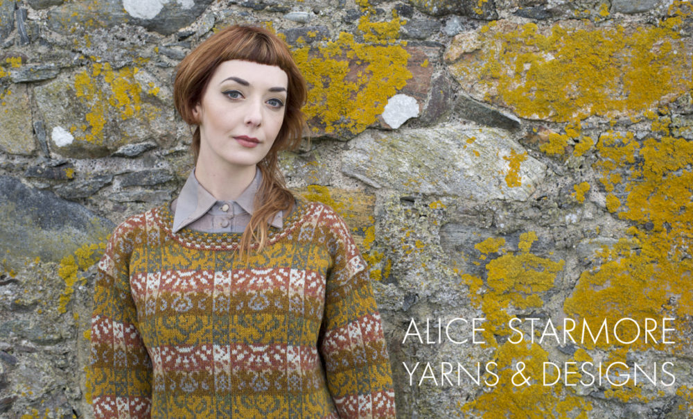 Rheingold patterncard knitwear design by Jade Starmore in pure wool Hebridean 2 Ply hand knitting yarn