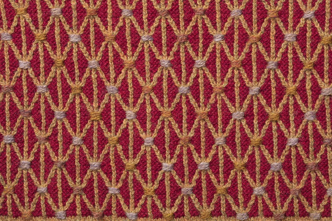 Detail of the Jane Seymour knitwear design from Tudor Roses by Alice Starmore in pure wool Hebridean 2 Ply hand knitting yarn