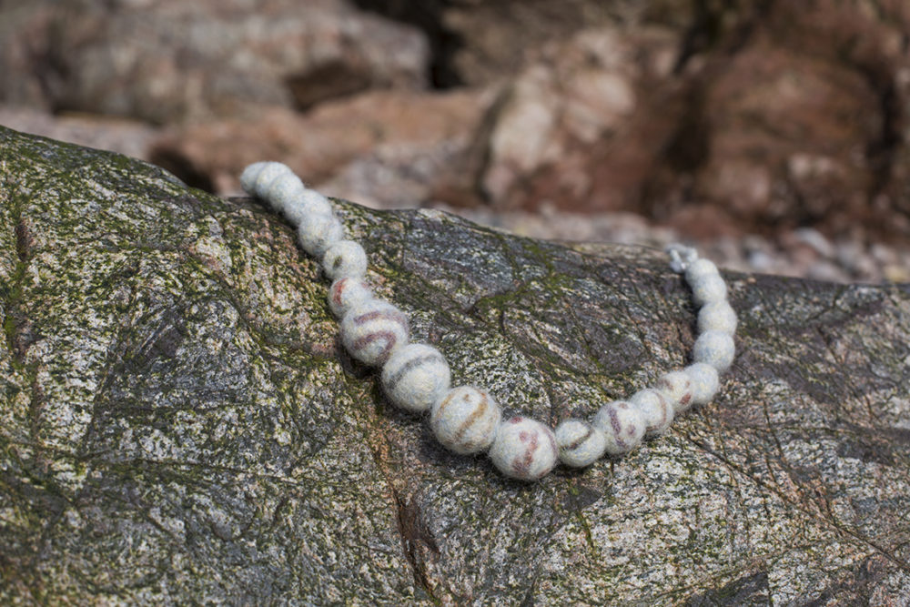 Felted quartz necklace designed by Alice Starmore