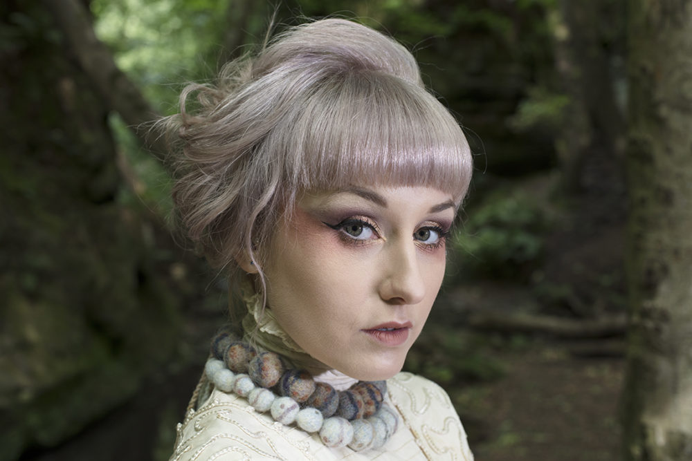 Felted Quartz and Pebble necklaces by Alice Starmore