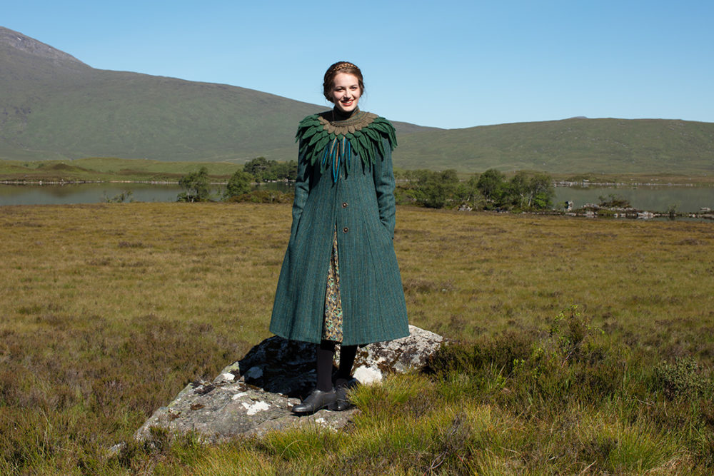 Lapwing Collar patterncard knitwear design by Alice Starmore in pure wool Hebridean 2 Ply hand knitting yarn