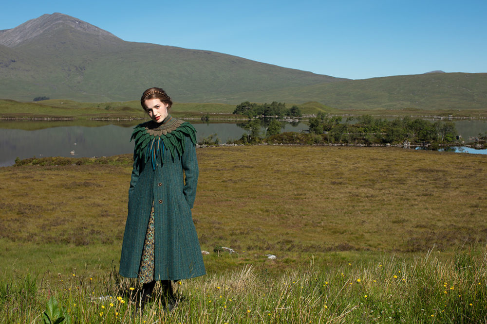 Lapwing Collar patterncard knitwear design by Alice Starmore in pure wool Hebridean 2 Ply hand knitting yarn