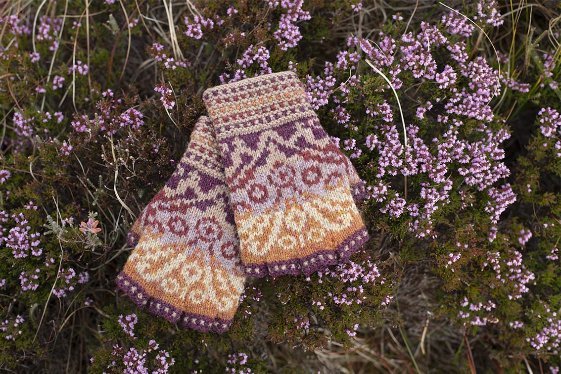 Herald Accessory Set patterncard knitwear design by Alice Starmore in pure wool Hebridean 2 Ply hand knitting yarn