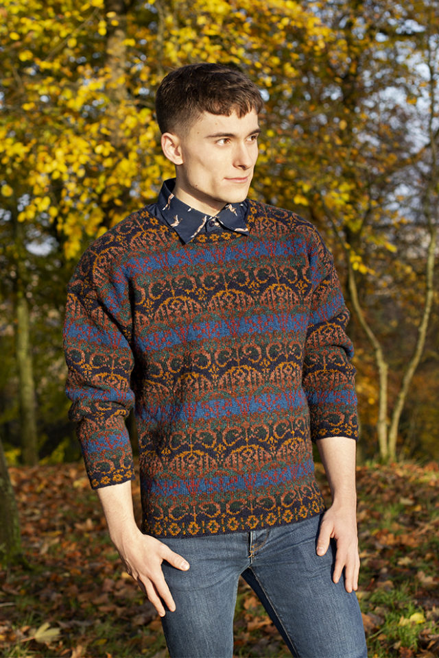 Glenesk patterncard knitwear design by Jade Starmore in pure wool Hebridean 2 Ply hand knitting yarn