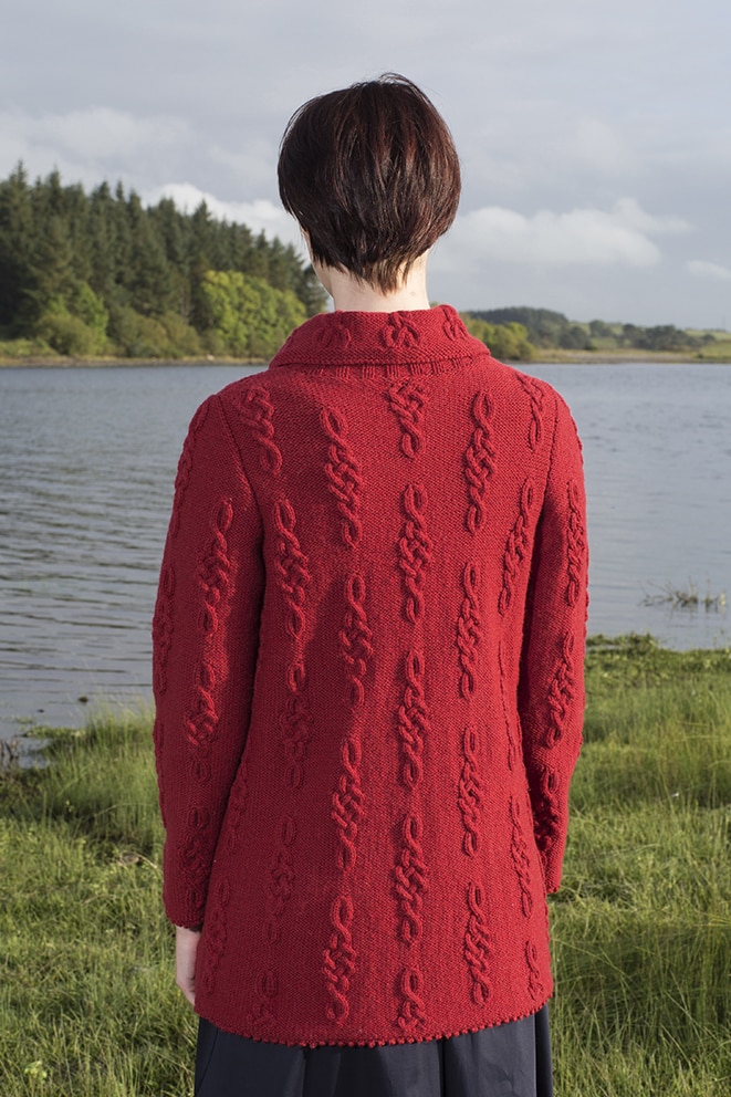Graceknot patterncard knitwear design by Alice Starmore in pure wool Hebridean 3 Ply hand knitting yarn