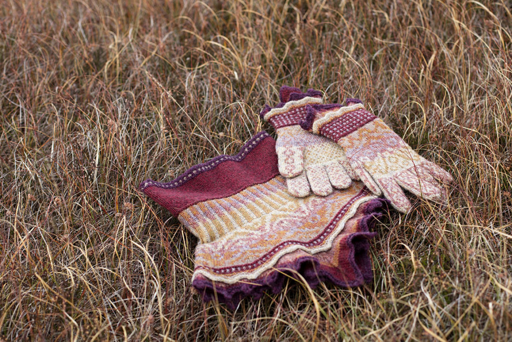 Herald Accessory Set patterncard knitwear design by Alice Starmore in pure wool Hebridean 2 & 3 Ply hand knitting yarn